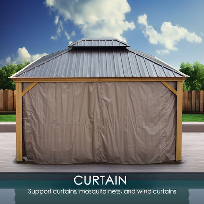 18-Ft X 12-Ft Apollo Brown Gazebo with Hardtop Roof (Screen Included)